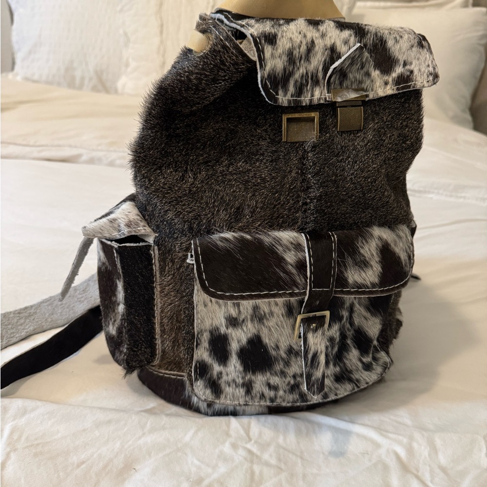 Cowhide Fur Backpack